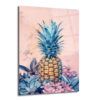 Egzotik Mavi Ananas Botanik Desenli Modern Cam Tablo - Glazella Egzotik Mavi Ananas Botanik Desenli Modern Cam Tablo - Glazella