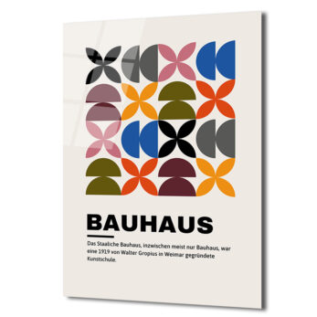 Bauhaus Geometrik Desenli Modern Cam Tablo - Glazella