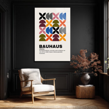 Bauhaus Geometrik Desenli Modern Cam Tablo - Glazella