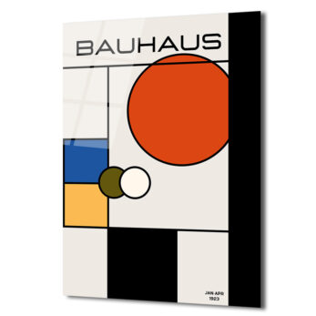Bauhaus Modern Sanat Geometrik Tasarım Cam Tablo - Glazella