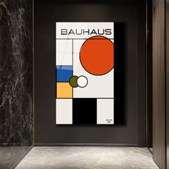 Bauhaus Modern Sanat Geometrik Tasarım Cam Tablo - Glazella Bauhaus Modern Sanat Geometrik Tasarım Cam Tablo - Glazella