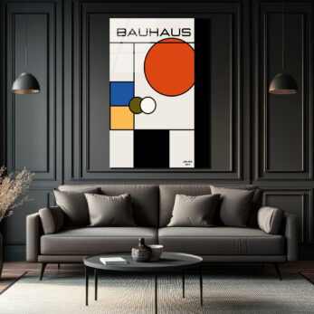 Bauhaus Modern Sanat Geometrik Tasarım Cam Tablo - Glazella Bauhaus Modern Sanat Geometrik Tasarım Cam Tablo - Glazella