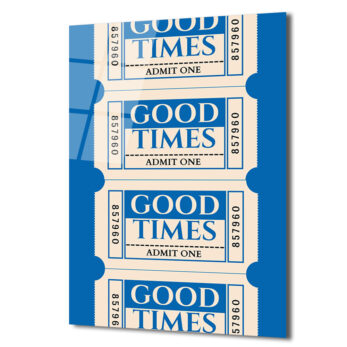 Good Times Biletleri Temalı Mavi Cam Tablo - Nostaljik Duvar Sanatı - Glazella Good Times Biletleri Temalı Mavi Cam Tablo - Nostaljik Duvar Sanatı - Glazella