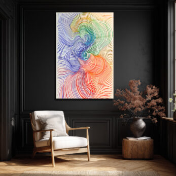 Op Art Akışkanlık: Çok Renkli Dalgalar Cam Tablo - Glazella Op Art Akışkanlık: Çok Renkli Dalgalar Cam Tablo - Glazella