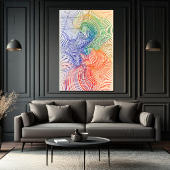 Op Art Akışkanlık: Çok Renkli Dalgalar Cam Tablo - Glazella Op Art Akışkanlık: Çok Renkli Dalgalar Cam Tablo - Glazella