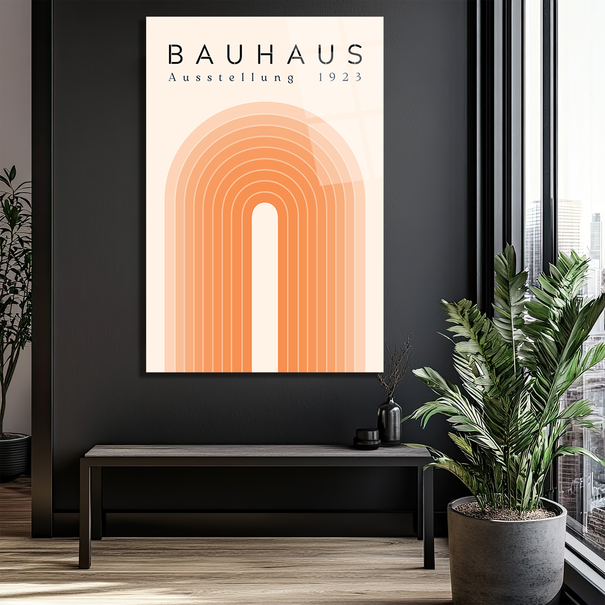 Bauhaus Ausstellung 1923 Minimalist Sanat Cam Tablo - Glazella Bauhaus Ausstellung 1923 Minimalist Sanat Cam Tablo - Glazella