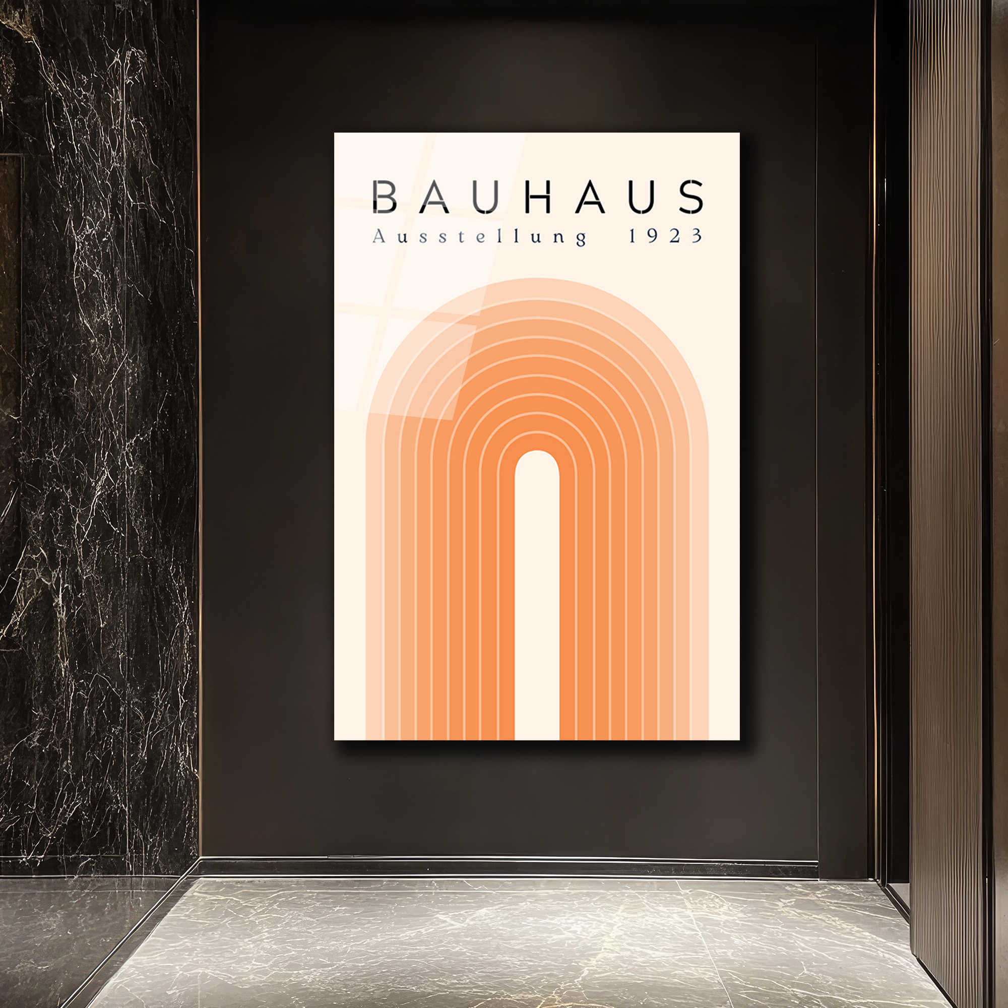 Bauhaus Ausstellung 1923 Minimalist Sanat Cam Tablo - Glazella Bauhaus Ausstellung 1923 Minimalist Sanat Cam Tablo - Glazella