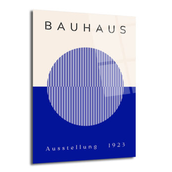 Bauhaus Sanatının Zamansız Yansıması: Modern Mavi Çizgili Cam Tablo - Glazella