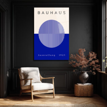 Bauhaus Sanatının Zamansız Yansıması: Modern Mavi Çizgili Cam Tablo - Glazella Bauhaus Sanatının Zamansız Yansıması: Modern Mavi Çizgili Cam Tablo - Glazella