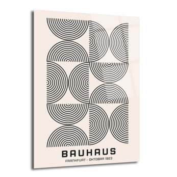 Bauhaus Minimalist Geometrik Sanat Cam Tablo - Glazella