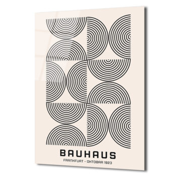 Bauhaus Minimalist Geometrik Sanat Cam Tablo - Glazella
