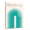 Bauhaus Ausstellung 1923 Minimalist Cam Tablo - Aqua Tonları - Glazella Bauhaus Ausstellung 1923 Minimalist Cam Tablo - Aqua Tonları - Glazella
