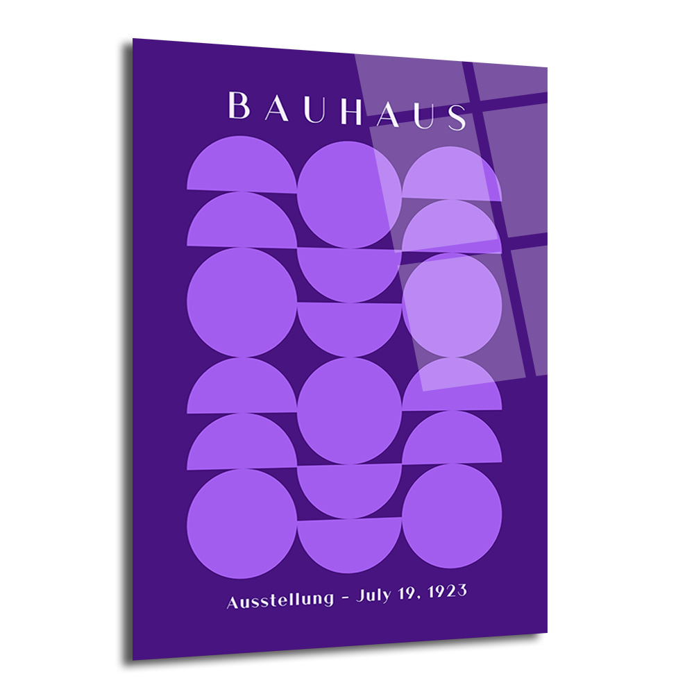 Bauhaus Geometrik Mor Sanat Cam Tablo - Modern Duvar Dekoru - Glazella Bauhaus Geometrik Mor Sanat Cam Tablo - Modern Duvar Dekoru - Glazella