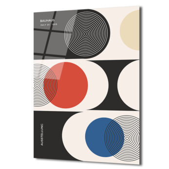 Bauhaus Minimalist Geometrik Cam Tablo - Glazella