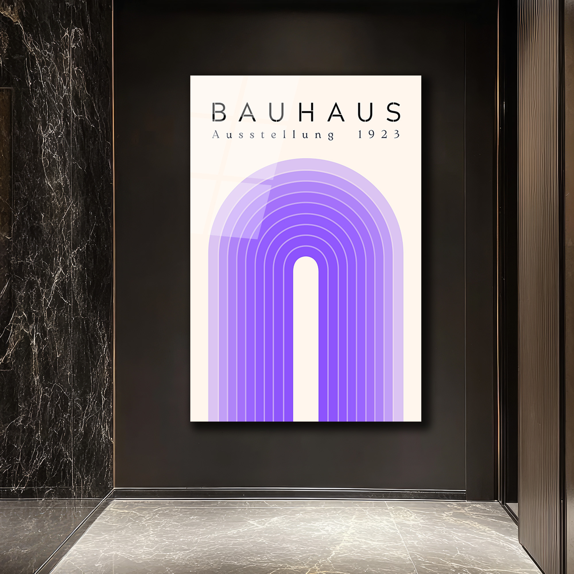 Bauhaus Estetiği Mor Tonlar Cam Tablo - Modern Sanat Koleksiyonu - Glazella Bauhaus Estetiği Mor Tonlar Cam Tablo - Modern Sanat Koleksiyonu - Glazella