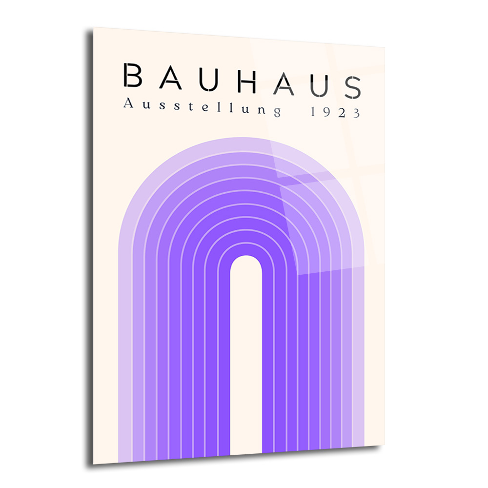 Bauhaus Estetiği Mor Tonlar Cam Tablo - Modern Sanat Koleksiyonu - Glazella Bauhaus Estetiği Mor Tonlar Cam Tablo - Modern Sanat Koleksiyonu - Glazella