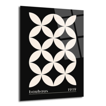 Bauhaus 1919 Geometrik Minimalist Desenli Cam Tablo - Glazella