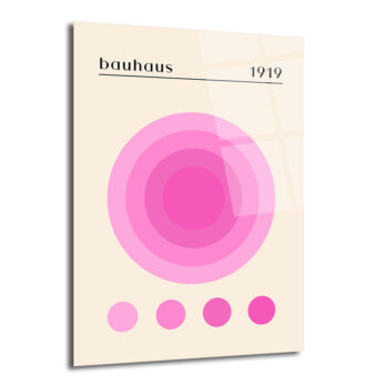 Bauhaus 1919 Pembe Daireler Modern Tasarım Cam Tablo - Glazella