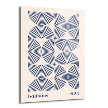 Bauhaus Minimalist Geometrik Sanat Cam Tablo - Glazella