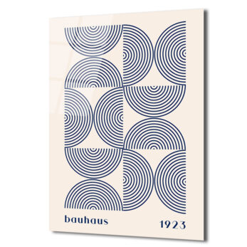 Bauhaus Minimalist Geometrik Sanat Cam Tablo - Glazella