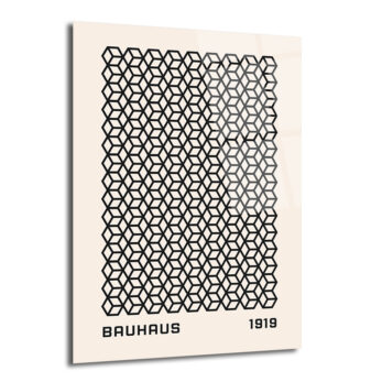 Bauhaus Geometrik Küpler Cam Tablo - Minimalist Sanat Dekorasyonu - Glazella