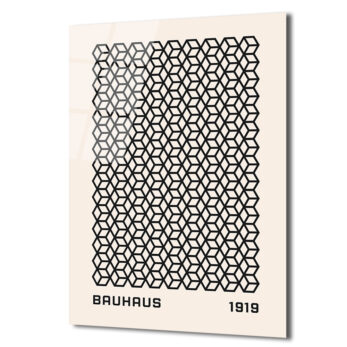 Bauhaus Geometrik Küpler Cam Tablo - Minimalist Sanat Dekorasyonu - Glazella Bauhaus Geometrik Küpler Cam Tablo - Minimalist Sanat Dekorasyonu - Glazella