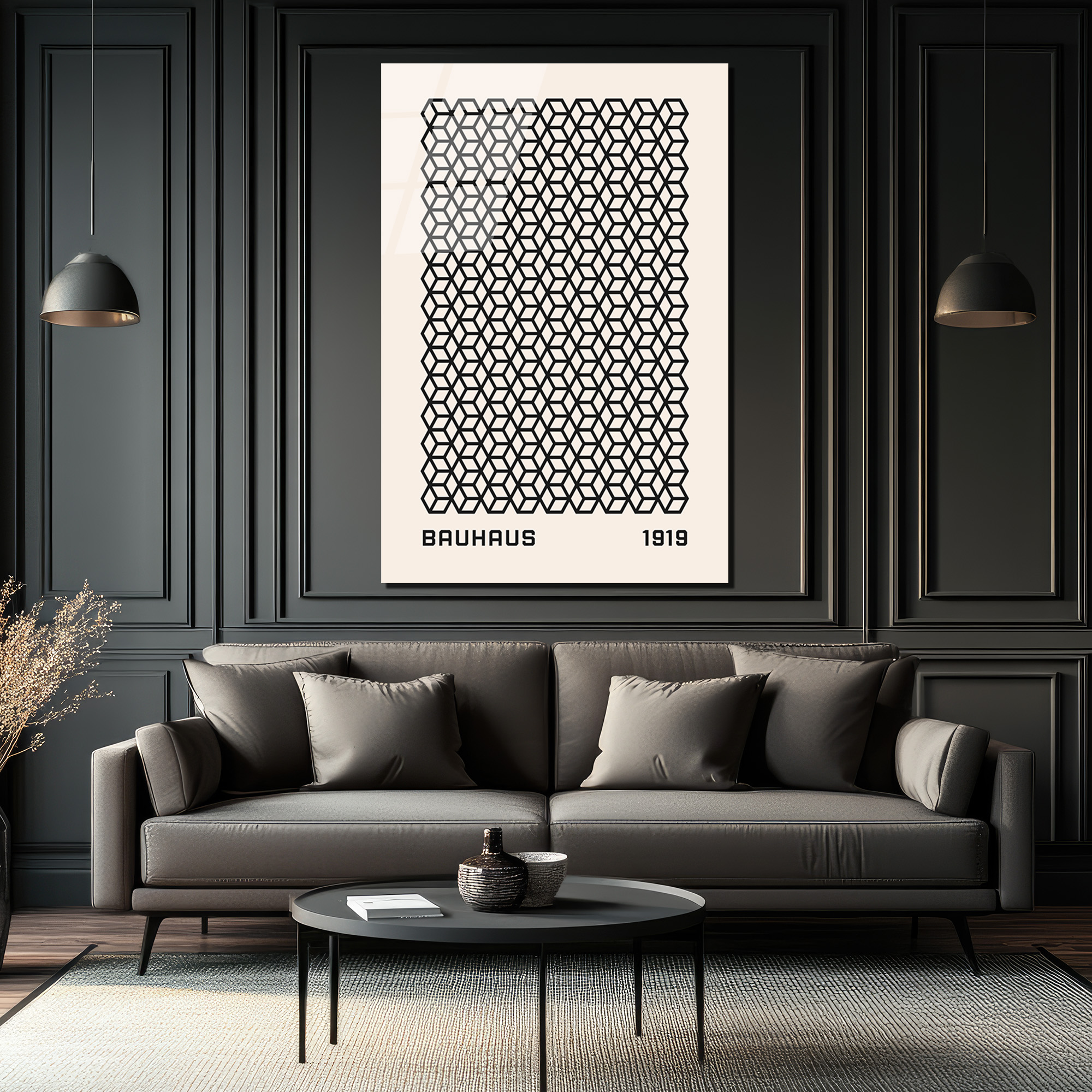 Bauhaus Geometrik Küpler Cam Tablo - Minimalist Sanat Dekorasyonu - Glazella Bauhaus Geometrik Küpler Cam Tablo - Minimalist Sanat Dekorasyonu - Glazella