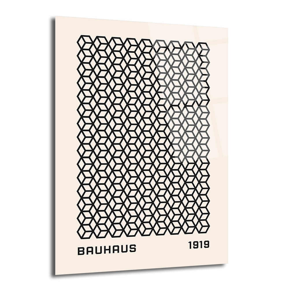 Bauhaus Geometrik Küpler Cam Tablo - Minimalist Sanat Dekorasyonu - Glazella Bauhaus Geometrik Küpler Cam Tablo - Minimalist Sanat Dekorasyonu - Glazella