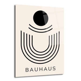 Bauhaus Minimalist Geometrik Sanat Cam Tablo - Glazella