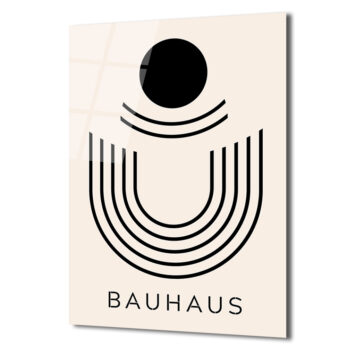 Bauhaus Minimalist Geometrik Sanat Cam Tablo - Glazella
