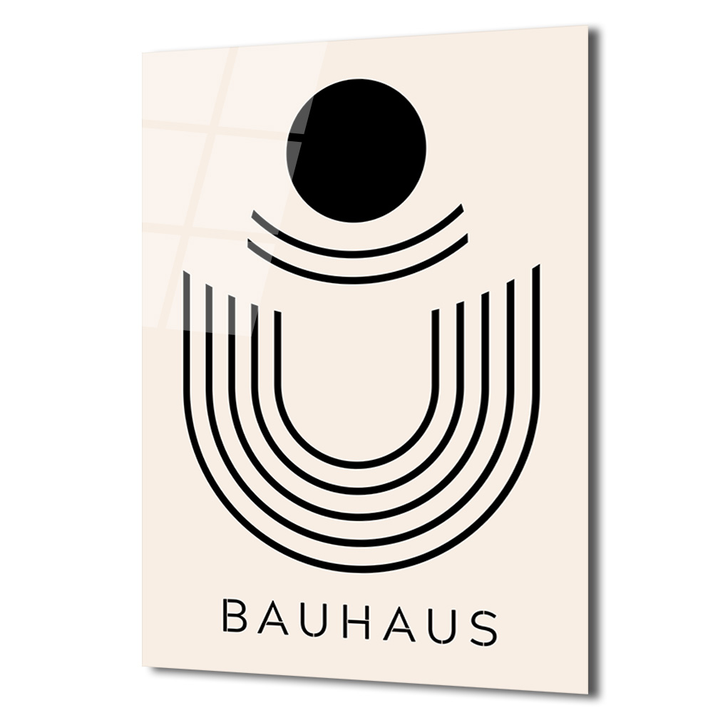 Bauhaus Minimalist Geometrik Sanat Cam Tablo - Glazella Bauhaus Minimalist Geometrik Sanat Cam Tablo - Glazella