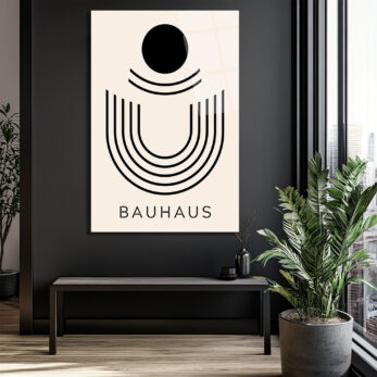 Bauhaus Minimalist Geometrik Sanat Cam Tablo - Glazella Bauhaus Minimalist Geometrik Sanat Cam Tablo - Glazella