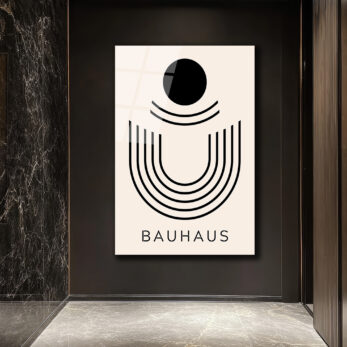 Bauhaus Minimalist Geometrik Sanat Cam Tablo - Glazella Bauhaus Minimalist Geometrik Sanat Cam Tablo - Glazella