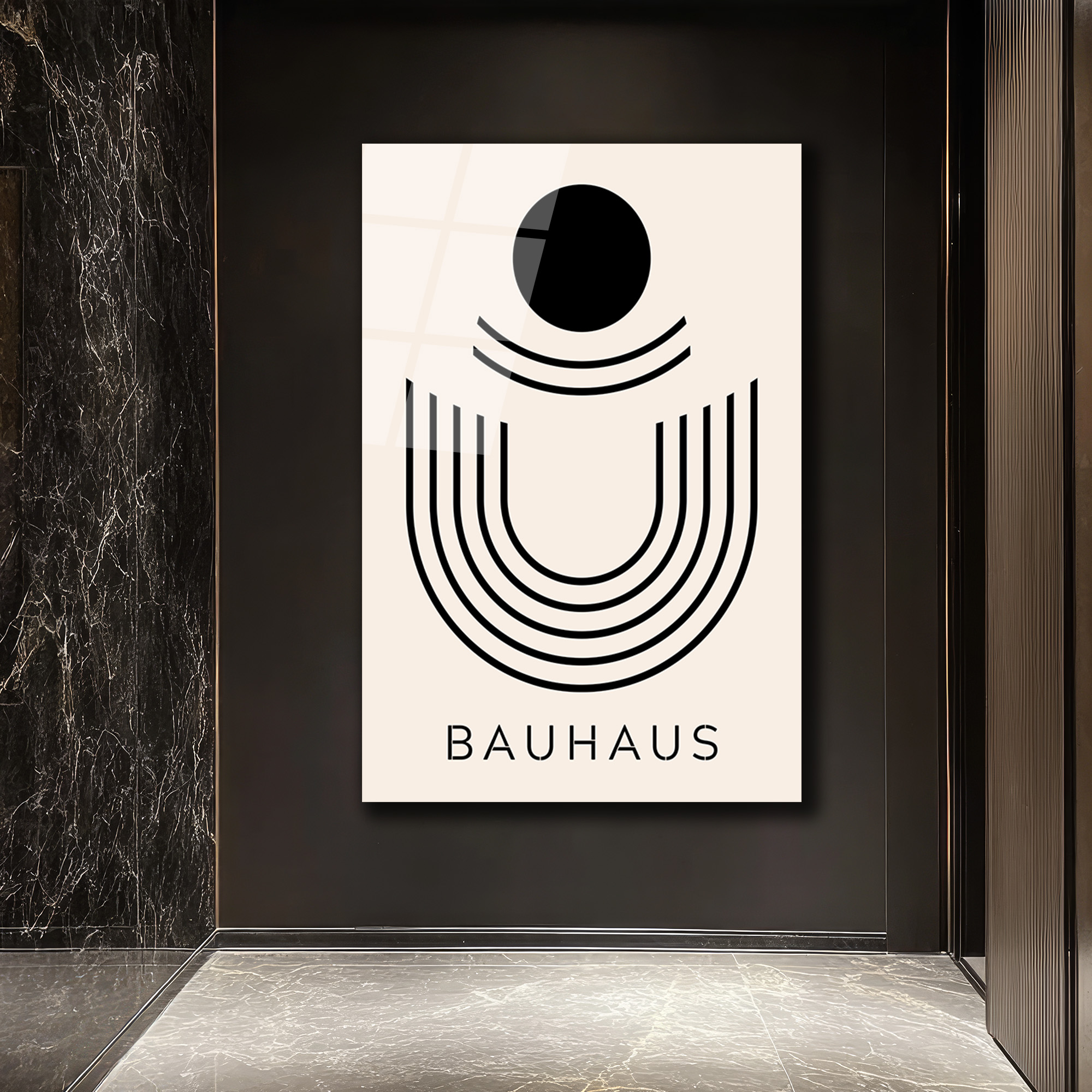 Bauhaus Minimalist Geometrik Sanat Cam Tablo - Glazella Bauhaus Minimalist Geometrik Sanat Cam Tablo - Glazella
