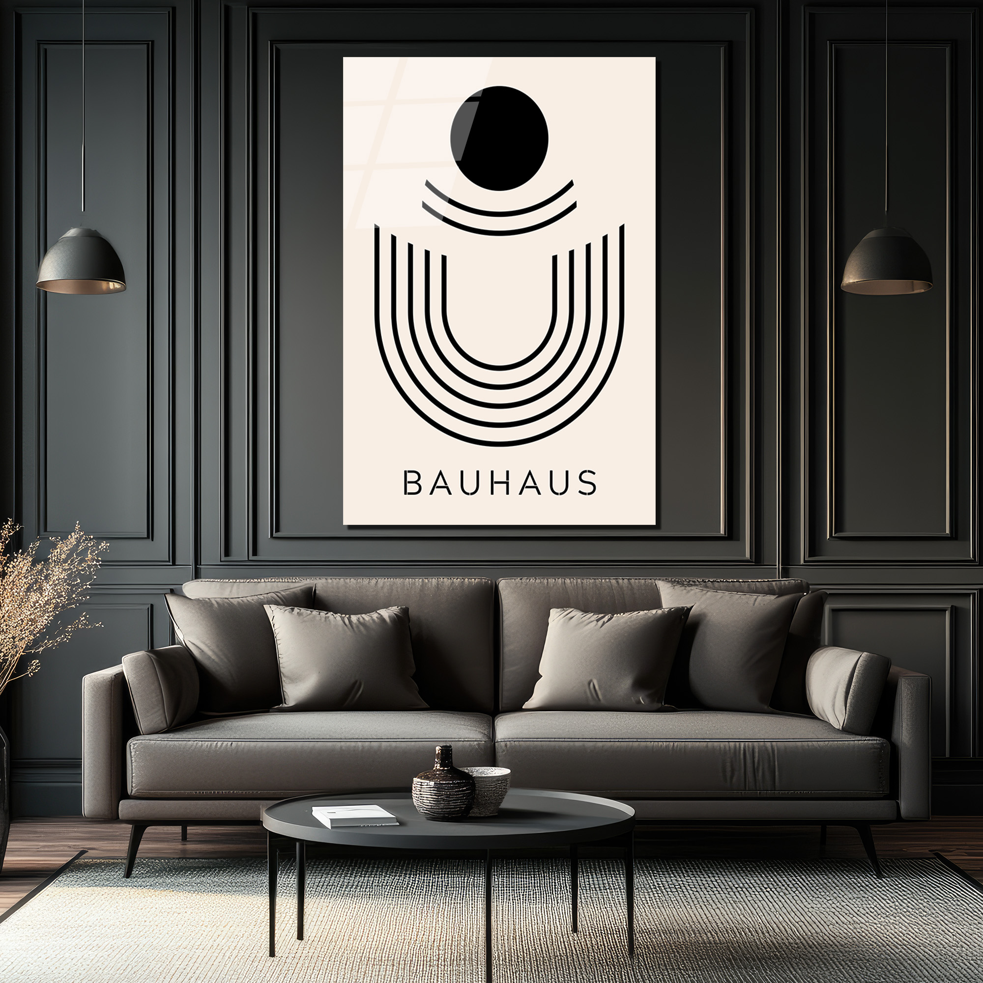 Bauhaus Minimalist Geometrik Sanat Cam Tablo - Glazella Bauhaus Minimalist Geometrik Sanat Cam Tablo - Glazella