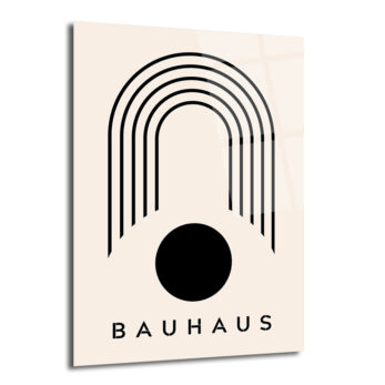 Bauhaus Siyah Geometrik Minimalist Cam Tablo - Glazella