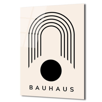 Bauhaus Siyah Geometrik Minimalist Cam Tablo - Glazella Bauhaus Siyah Geometrik Minimalist Cam Tablo - Glazella