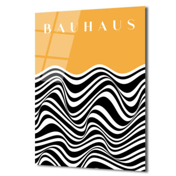 Bauhaus Dalgalar Cam Tablo: Optik Sanatın Modern Dokunuşu - Glazella Bauhaus Dalgalar Cam Tablo: Optik Sanatın Modern Dokunuşu - Glazella