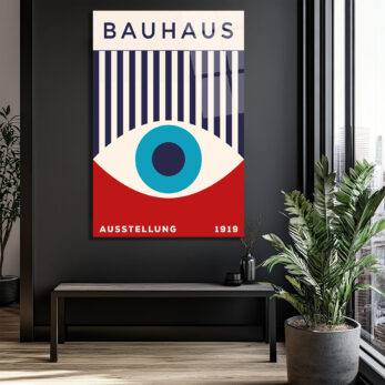 Bauhaus Göz Sanatı Temalı Modern Cam Tablo - Glazella