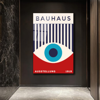 Bauhaus Göz Sanatı Temalı Modern Cam Tablo - Glazella