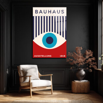 Bauhaus Göz Sanatı Temalı Modern Cam Tablo - Glazella