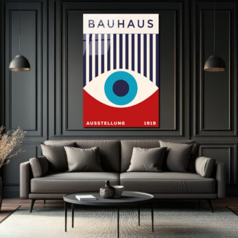 Bauhaus Göz Sanatı Temalı Modern Cam Tablo - Glazella
