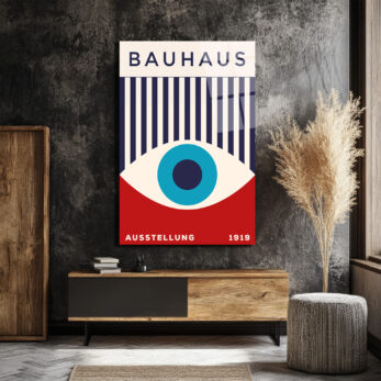 Bauhaus Göz Sanatı Temalı Modern Cam Tablo - Glazella