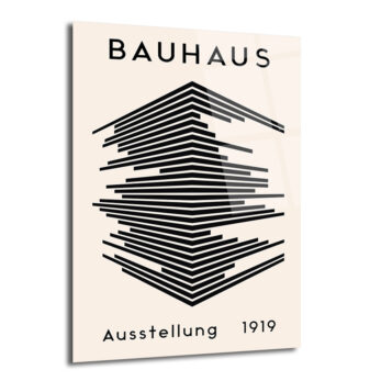 Bauhaus Soyut Çizgiler Modern Tasarım Cam Tablo - Glazella