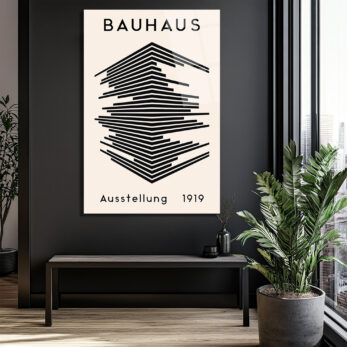 Bauhaus Soyut Çizgiler Modern Tasarım Cam Tablo - Glazella