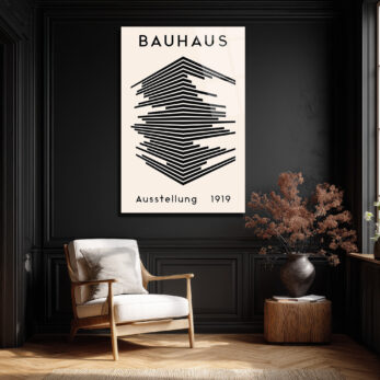 Bauhaus Soyut Çizgiler Modern Tasarım Cam Tablo - Glazella