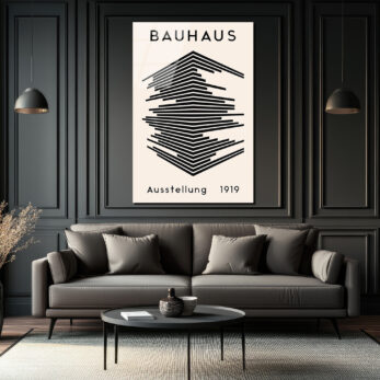 Bauhaus Soyut Çizgiler Modern Tasarım Cam Tablo - Glazella