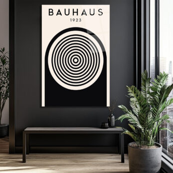 Bauhaus 1923 Konsantrik Çemberler Cam Tablo - Modern Sanat İkonu - Glazella