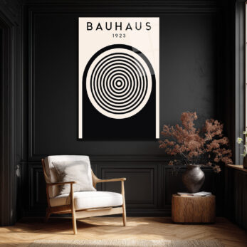Bauhaus 1923 Konsantrik Çemberler Cam Tablo - Modern Sanat İkonu - Glazella