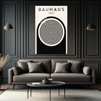Bauhaus 1923 Konsantrik Çemberler Cam Tablo - Modern Sanat İkonu - Glazella